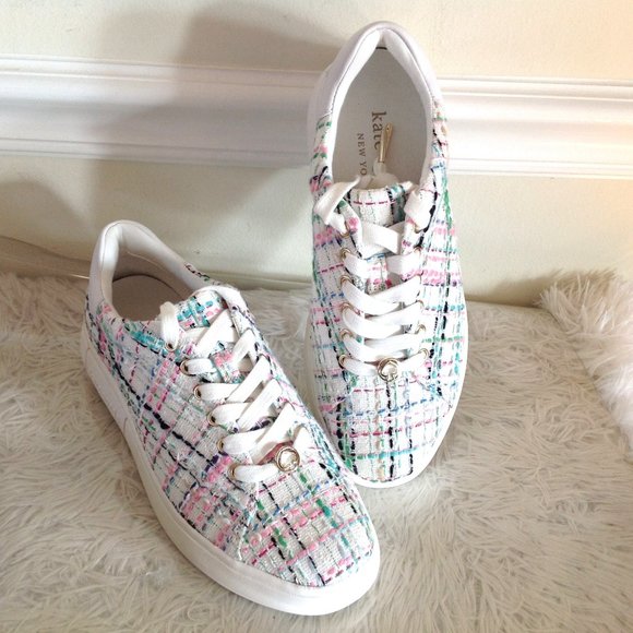 Kate Spade Lift Plaid Tweed Sneakers - Picture 7 of 8
